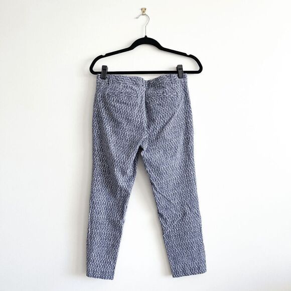 Banana Republic Womens Sloan Fit Trouser Ankle Pants Northern Python Blue White - Picture 3 of 10